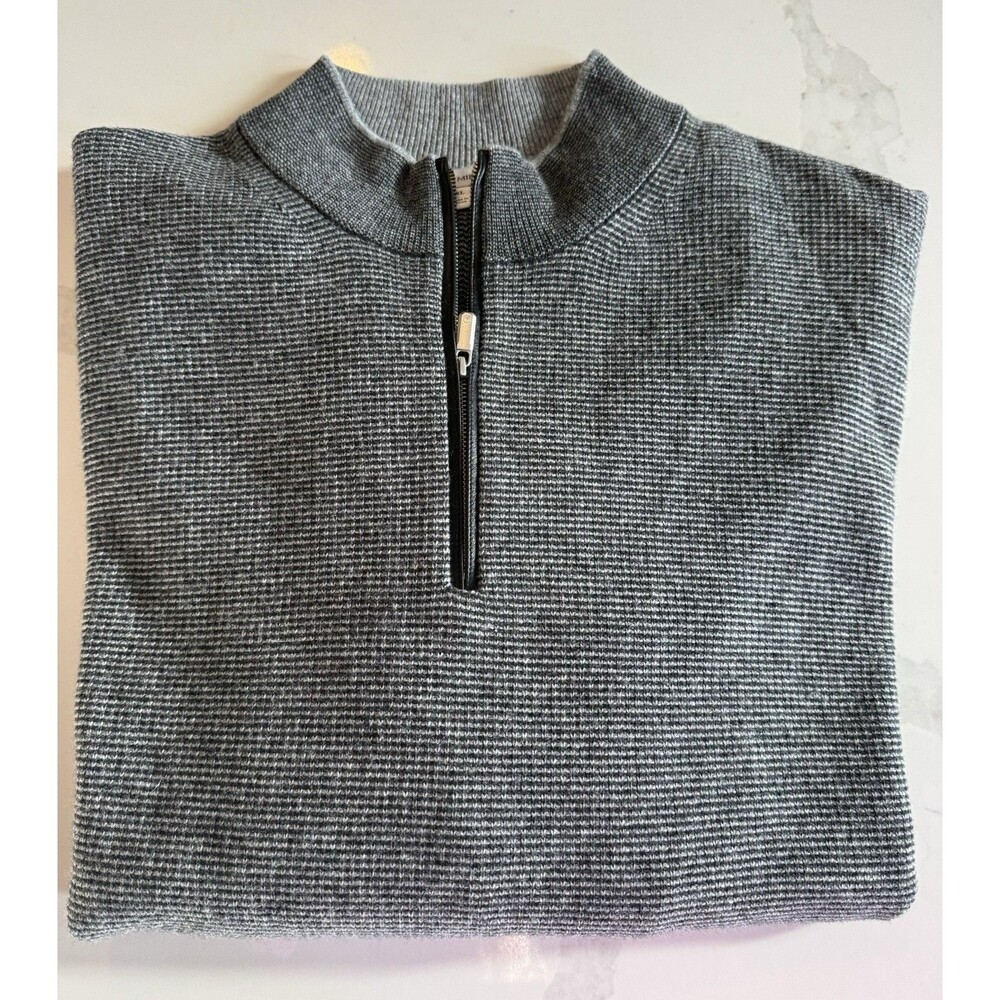PETER MILLAR Men's XL Quarter Zip Fleece Sweater Wool/Cashmere Blend
